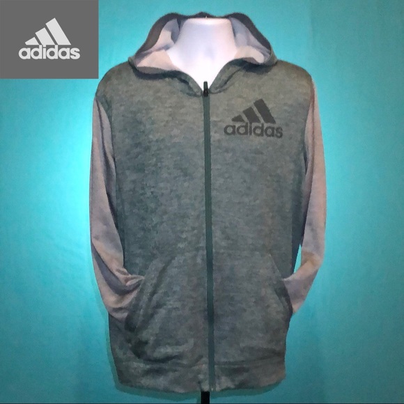 adidas Other - Adidas Men's Hooded Sweatshirt Green Gray Large
